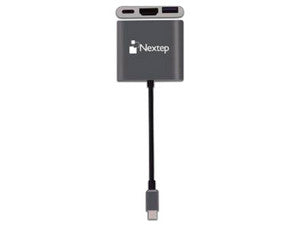Nextep NE-446E base para portátil y replicador de puertos USB 3.2 Gen 1 (3.1 Gen 1) Type-C Gris