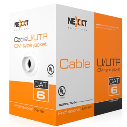 CABLE NEXXT SOLUTIONS Cat6 UTP 24AWG 305m Gris, Profesional, Interior