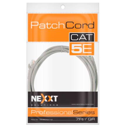 Cable de Conexión Nexxt Solutions Cat5e 100 MHz 2.31m 24 AWG Gris, Ethernet Gigabit, UTP, Para Redes Domésticas