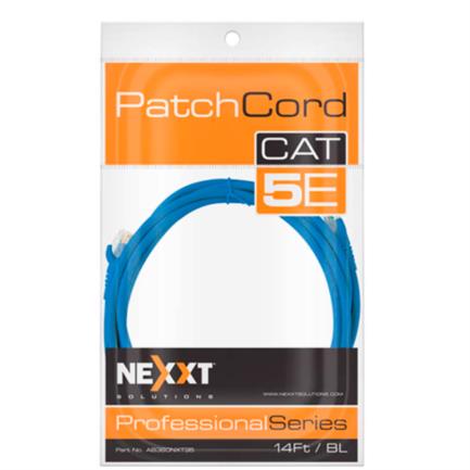 Cable de Conexión Nexxt Solutions Cat5e 100 MHz 4.27m 24 AWG Azul Ethernet Gigabit 1Gbps 4 Pares