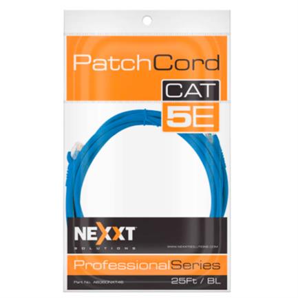 Cable de Conexión Nexxt Solutions Cat5e 100 MHz 7.62m 24 AWG Azul Ethernet 1Gbps 4 Pares