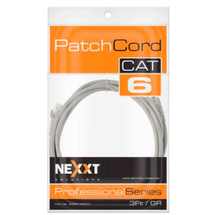 Cable de Conexion Nexxt Solutions Cat6 90cm Gris, 1Gbps, UTP, RJ45