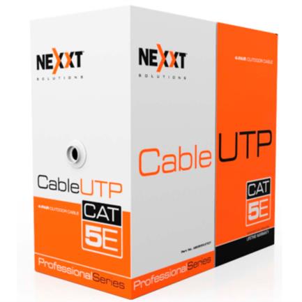 Cable Nexxt Solutions Cat5e UTP 100MHz 4P CM 305m 24 AWG Negro para Redes Ethernet