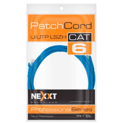 Cable de Conexion Nexxt Solutions UTP Cat6 30 cm CM Type Azul, 1 Gbps, 8 Pines, Blindaje U/UTP