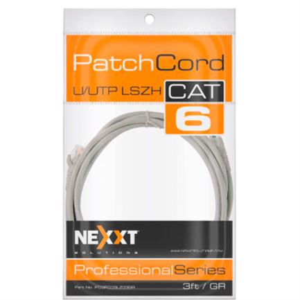 Cable de Conexion Nexxt Solutions U/UTP Cat6 90 cm LSZH, Baja Toxicidad, Color Gris