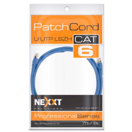 Cable de Conexion Nexxt Solutions U/UTP Cat6A 2 10 Mts LSZH, Azul, 10 Gbps, 500 MHz, Baja Toxicidad