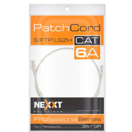Cable Nexxt Solutions Cat6A S/FTP 90 cm LSZH Gris