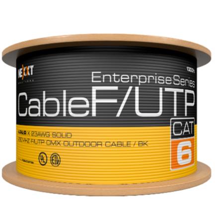 Cable Nexxt Cat6 F/UTP 23AWG Exterior 305m Negro, Instalaciones de Red Gigabit
