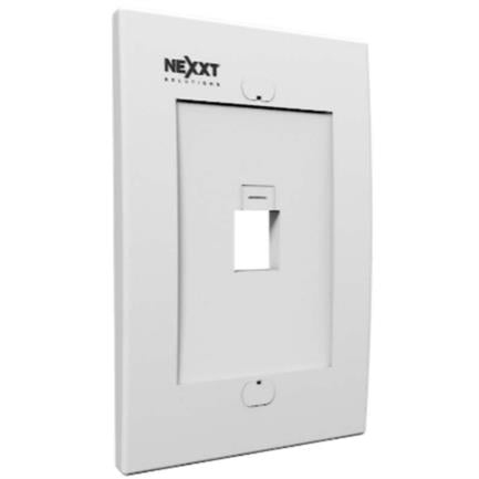 Placa de Pared Nexxt Solutions 1 Puerto Keystone Blanco, Montaje en Pared, RJ45