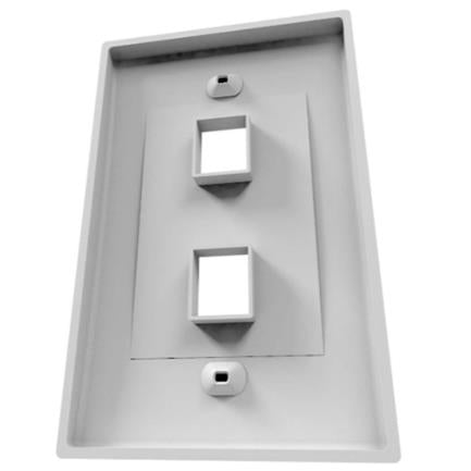 Placa de Pared Nexxt Solutions 2 Puertos Keystone RJ45 Cat6 Blanco, Montaje en Pared