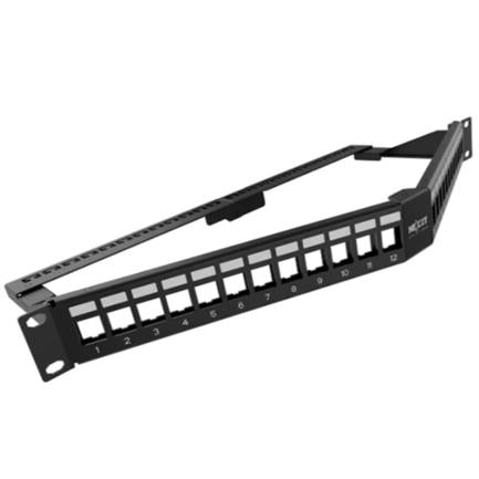 Panel de Conexion Nexxt Solutions Cat6A Blindado 24 Puertos 1U Angulado Rack