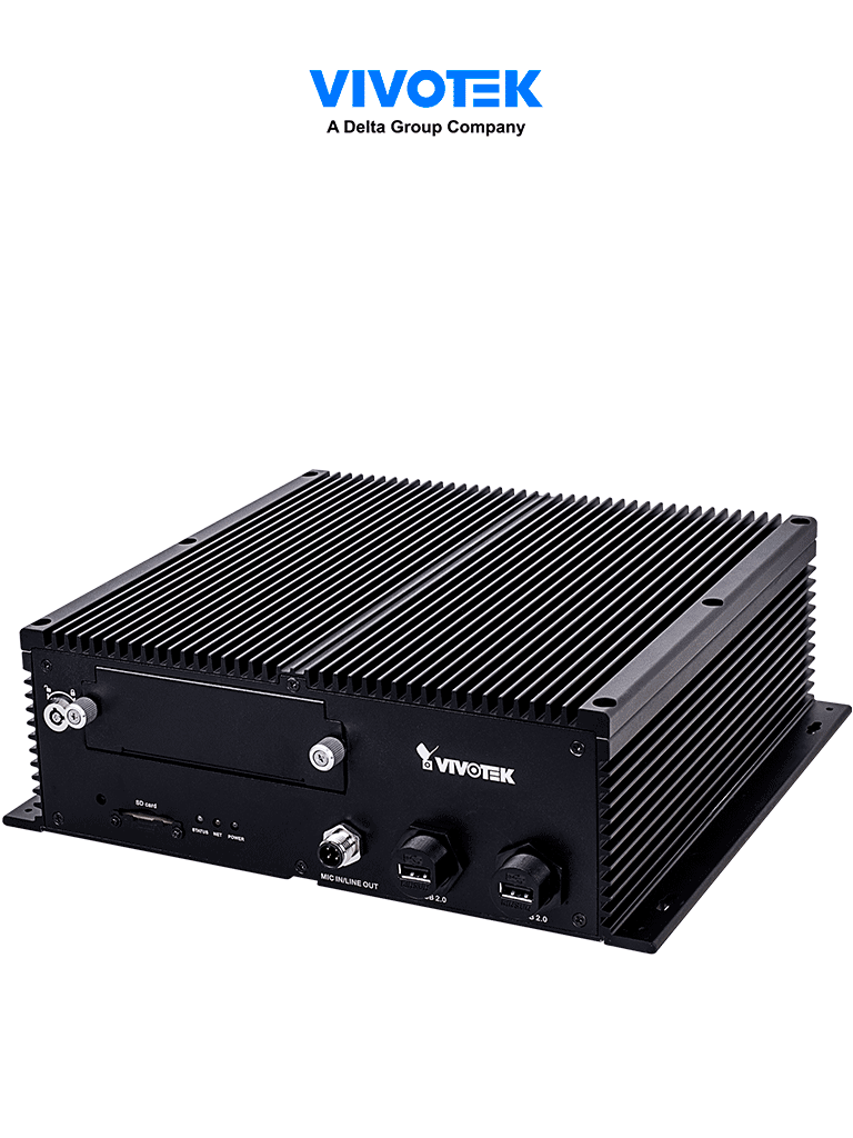 NVR Móvil Vivotek NV9311PRJ45 8 Canales H.264/H.265 con 1 Bahía 2.5", 1 Uplink RJ45 GB, 8 PoE AF/AT, WiFi, GPS, 4G, HDMI y VGA