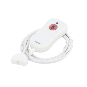 NX0881/MG - Pulsador de Cama / Antibacteriano / Botón de Alarma 20 mm / IP67 / Cable 2 m Resistente al Fuego / Braille SOS