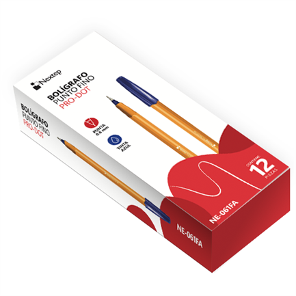 Bolígrafo Nextep Pro-Dot Azul Fino 0.6mm Pack 12 Unidades