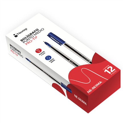 Bolígrafo Nextep Pro-Tip Azul Medio 1mm Pack de 12 Unidades
