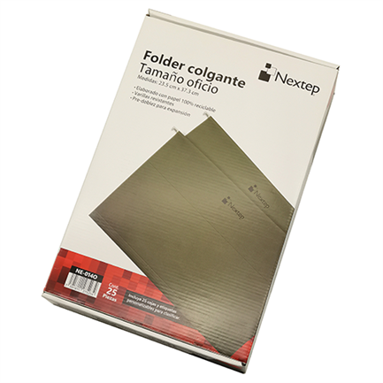 Folder Colgante Nextep Oficio Verde c/25, Tamaño Oficio, Color Verde, Paquete de 25
