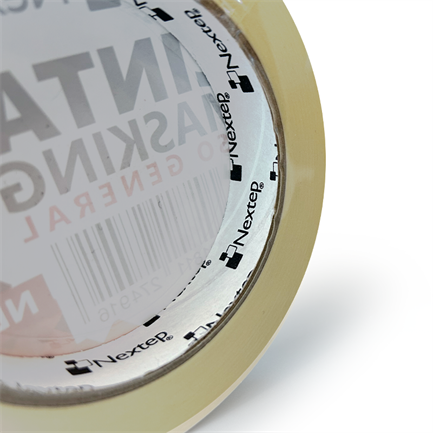 Cinta Masking Uso General Nextep 18 mm x 50 mts, Resistente a Altas Temperaturas, Fácil Desprendimiento