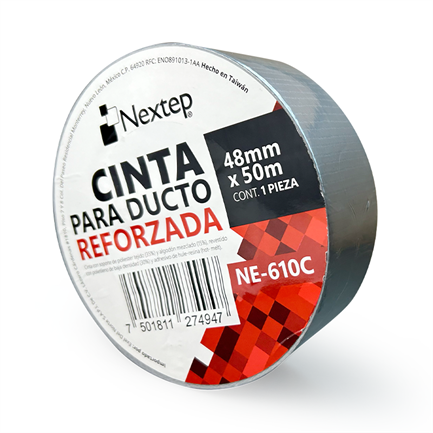 Cinta Para Ducto Reforzada Nextep 48 mm x 50 mts Resistente al Agua, Fibra de Vidrio