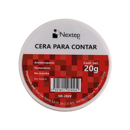 Cera Antiderrapante Nextep para Contar, 20g, Ideal para Manejo Seguro de Documentos y Dinero