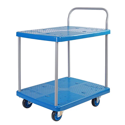 Carro Plataforma de Carga Nextep 2 Niveles Cap. 150 Kg, Ruedas 4", Acero Resistente