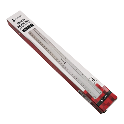 Regla Metálica Aluminio Nextep 30 cm c/6 Pzas, Resistente y Ligera, Para Medición precisa