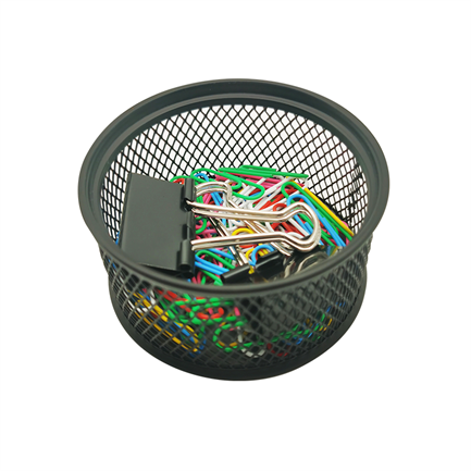 Porta Clips Malla Metálica Nextep 8 x 4 cm, Organizador Escritorio Oficina, Negro