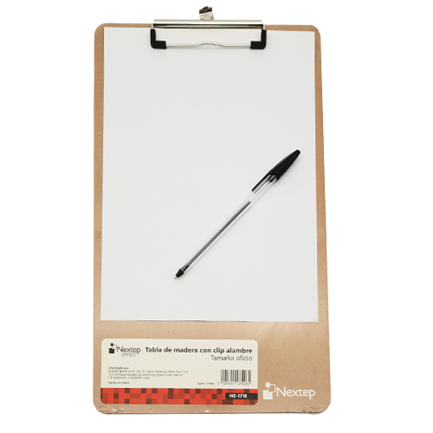 Tabla de Madera Económica Nextep Oficio con Clip Alambre, 70x50 cm, 5 Unidades