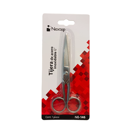 Tijera Nextep Forjada de Acero Inoxidable 6", Hojas con 3.5" de Longitud, Mango Ergonómico