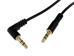 Cable Delgado de 91cm de Audio Estéreo Mini Jack de 3.5mm Angulo Derecho, Macho a Macho, Flexible