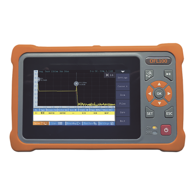 OFL100 - OTDR Monomodo / 1310-1550 nm / SC/APC / 26/24 dB Rango Dinámico / Pantalla Táctil / Modo Automático y Experto