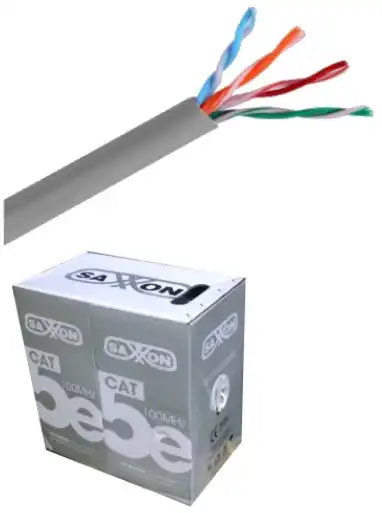 Bobina de cable utp cat5e saxxon outp5ecca305g, 305 metros, cca, gris OUTP5ECCA305G