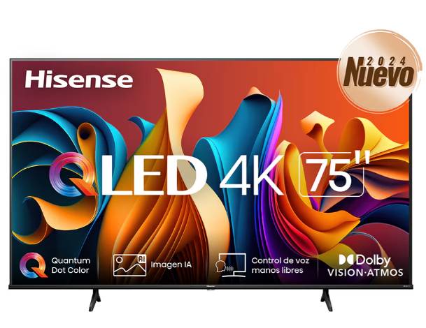 Hisense Smart TV QLED 75QD6N 75", 4K Ultra HD, Negro