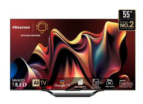 Televisión Hisense 55U7N 55 pulgadas, 4K Ultra HD, 120Hz, 4 puertos HDMI