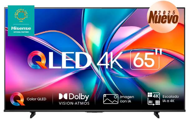 65QD6QV - PANTALLA HISENSE QLED TV 65 INC NATIVE REFRESH 60HZ 4K ALEXA GOOGLE