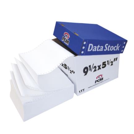 Papel PCM Data Stock Blanco 9.5" x 5.5" 1Tanto C/6000, Alta Capacidad 6000 Hojas, Tamaño Carta