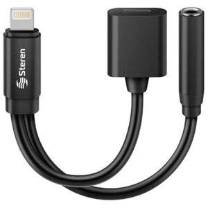 Steren POD-457 cable de conector Lightning 0,8 m Negro