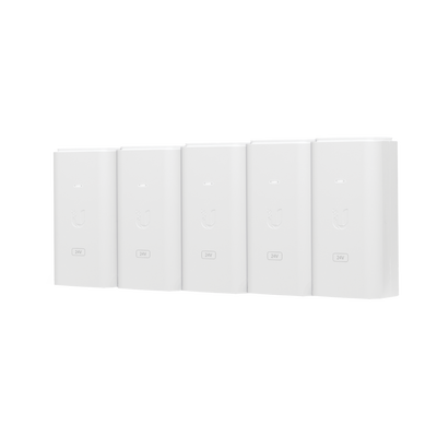 POE-24-12W-5P - Adaptador PoE / 24 VDC 0.5 A / Puerto Gigabit 10/100/1000 Mbps / 5 Unidades / Montaje en Pared / 87 x 44 x 33 mm