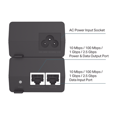 POE260S - TP-Link Omada POE260S adaptador e inyector de PoE 2.5 Gigabit Ethernet, Ethernet rápido, Gigabit Ethernet