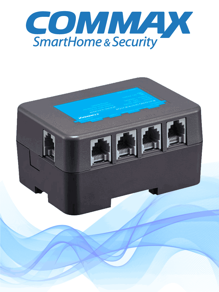 Distribuidor de edificio COMMAX CMD101BU, videoporteros CMX104052, comunicación con guardia, monitores CMV43A, alimentación RF2A