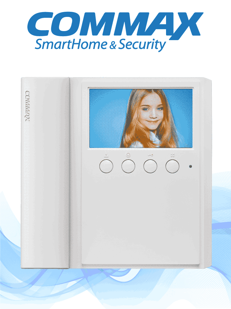 Monitor COMMAX CMV43A 4.3" con auricular, conexión 4 hilos para frentes de calle DRC40K y CMP4BCT departamental