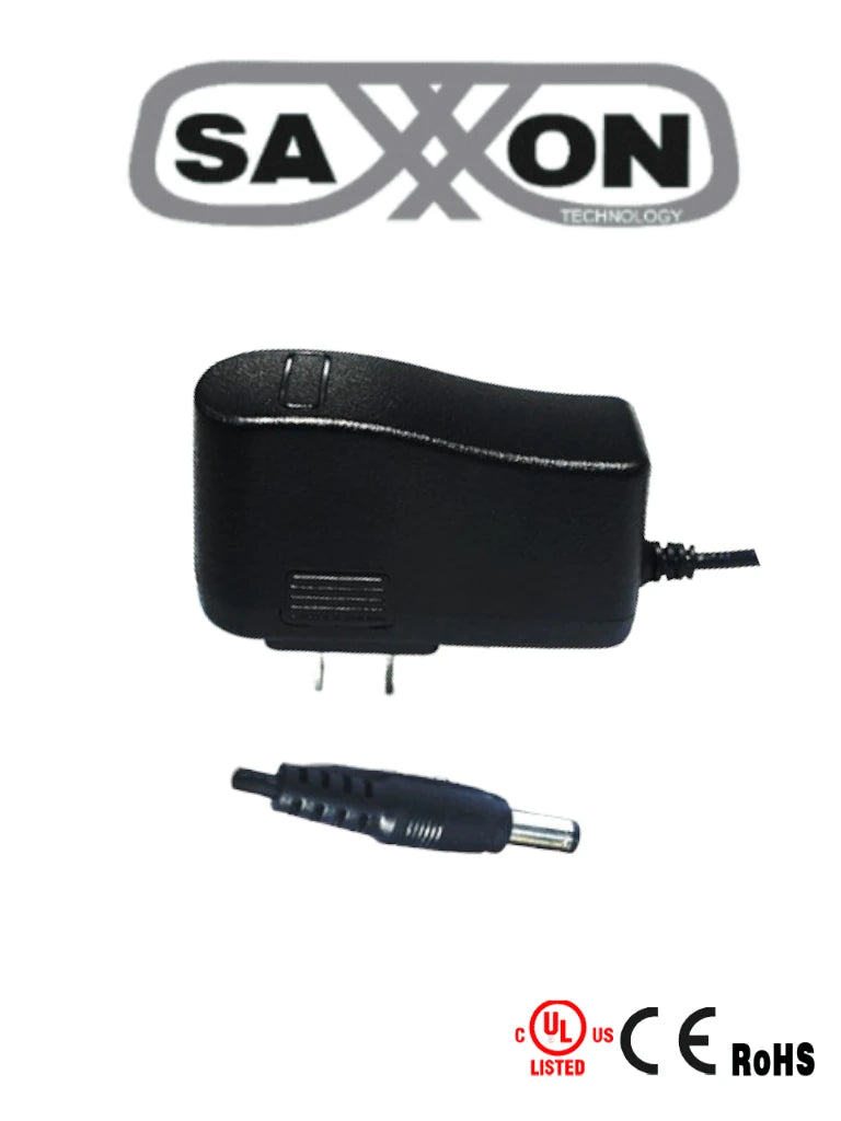 Fuente de Poder Regulada SAXXON PSU12015E 12Vcc 1.5A/ Conector Macho/ CCTV