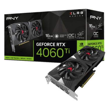 Tarjeta de Video PNY XLR8 Gaming Verto GeForce RTX 4060TI 16GB GDDR6 PCIe 4.0 1xHDMI 3xDP Dual Fan