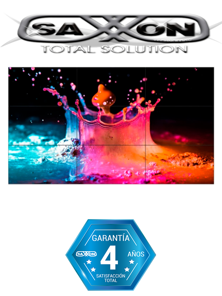Pantalla LED SAXXON AN5535B1 55" Video Wall 1080p 3.5mm 500 CD/m2 PIP HDMI DVI VGA BNC