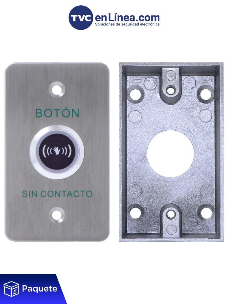 Botón de Salida sin Contacto YLI KITISK841BLED800AM - Montaje Metálico, Instalación Segura, Kit Completo