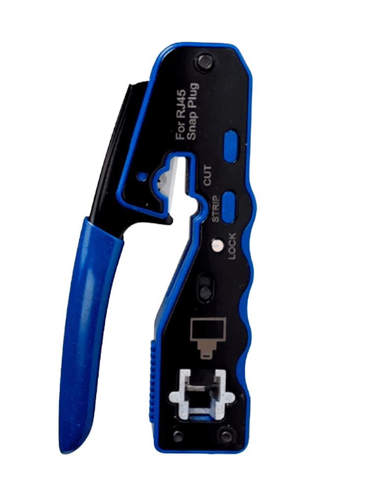 Herramienta de Corte y Terminado para Plugs Pass Through RJ45, Acero al Carbono, Mango Ergonómico, ABS/TPR, 1m