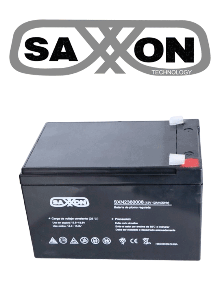 CBAT12AH Batería de respaldo saxxon 12v 12ah para cctv/acceso/bosch