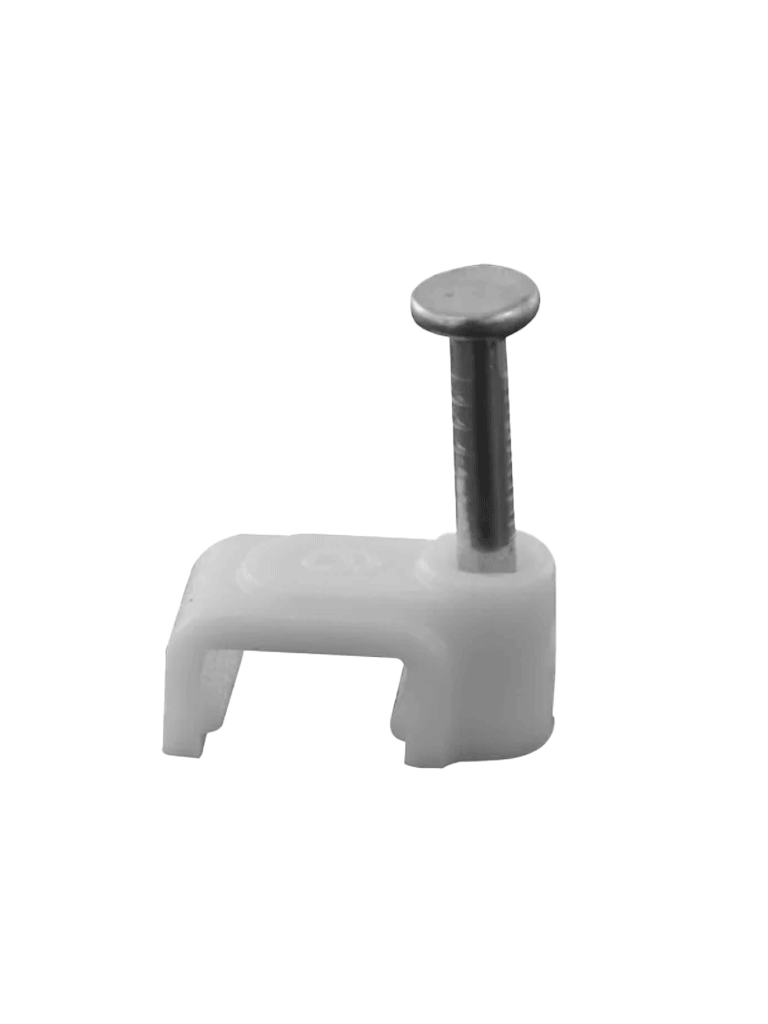 Grapa Cuadrada de Pared 5mm x 6mm Gris, Bolsa 100 Piezas, Resistencia 10kg