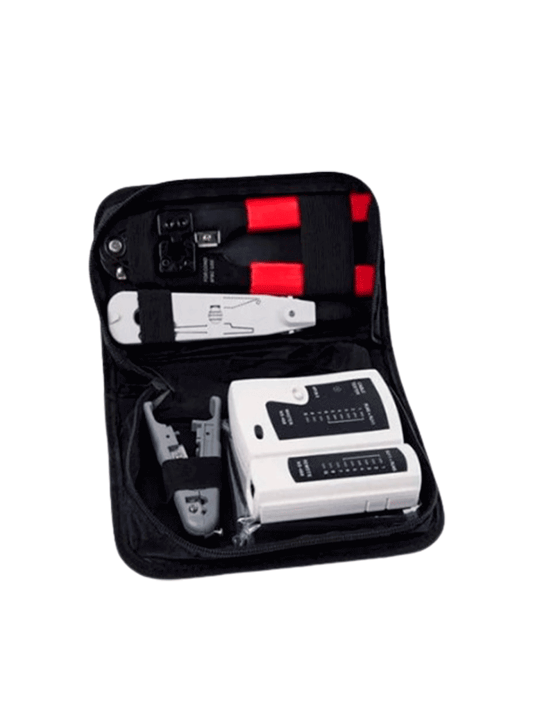 Kit de Herramientas para Instalación de Redes TCE LN-NET-TK-30, Probador de Cables, Ponchadoras RJ45, Pinza de Impacto UTP/STP