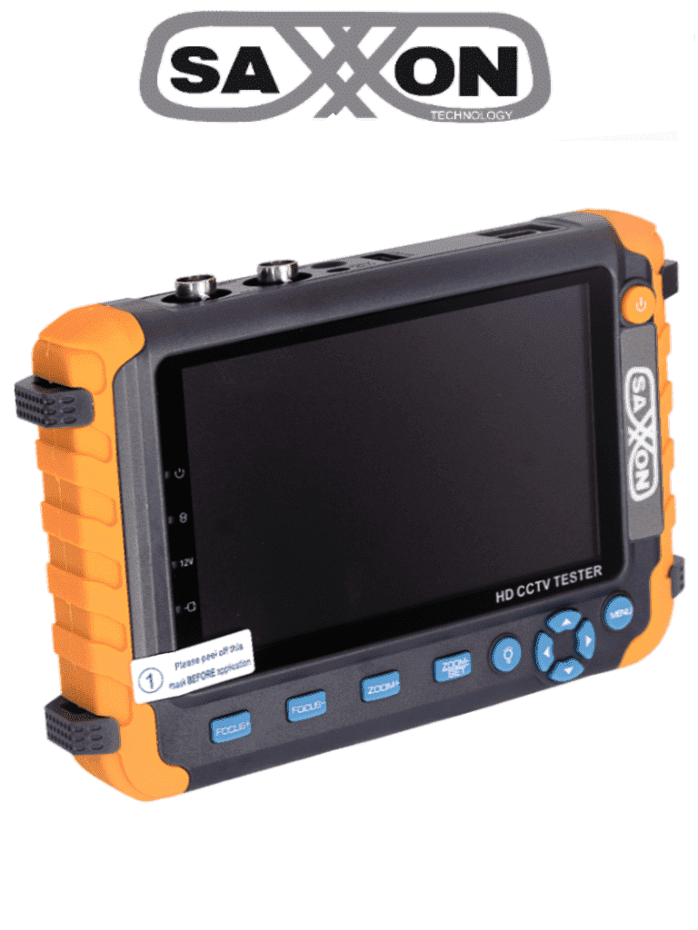 Probador de Video SAXXON TES08MC, Pantalla 5", Soporta Cámaras 1MP/2MP/4MP/4K, HDCVI/TVI/AHD, Salida 12vdc 1A, HDMI/VGA, LED