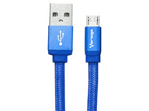 Cable Vorago USB A (M) a Micro USB B (M), 1m, Transferencia de Datos 480Mbps, Color Azul